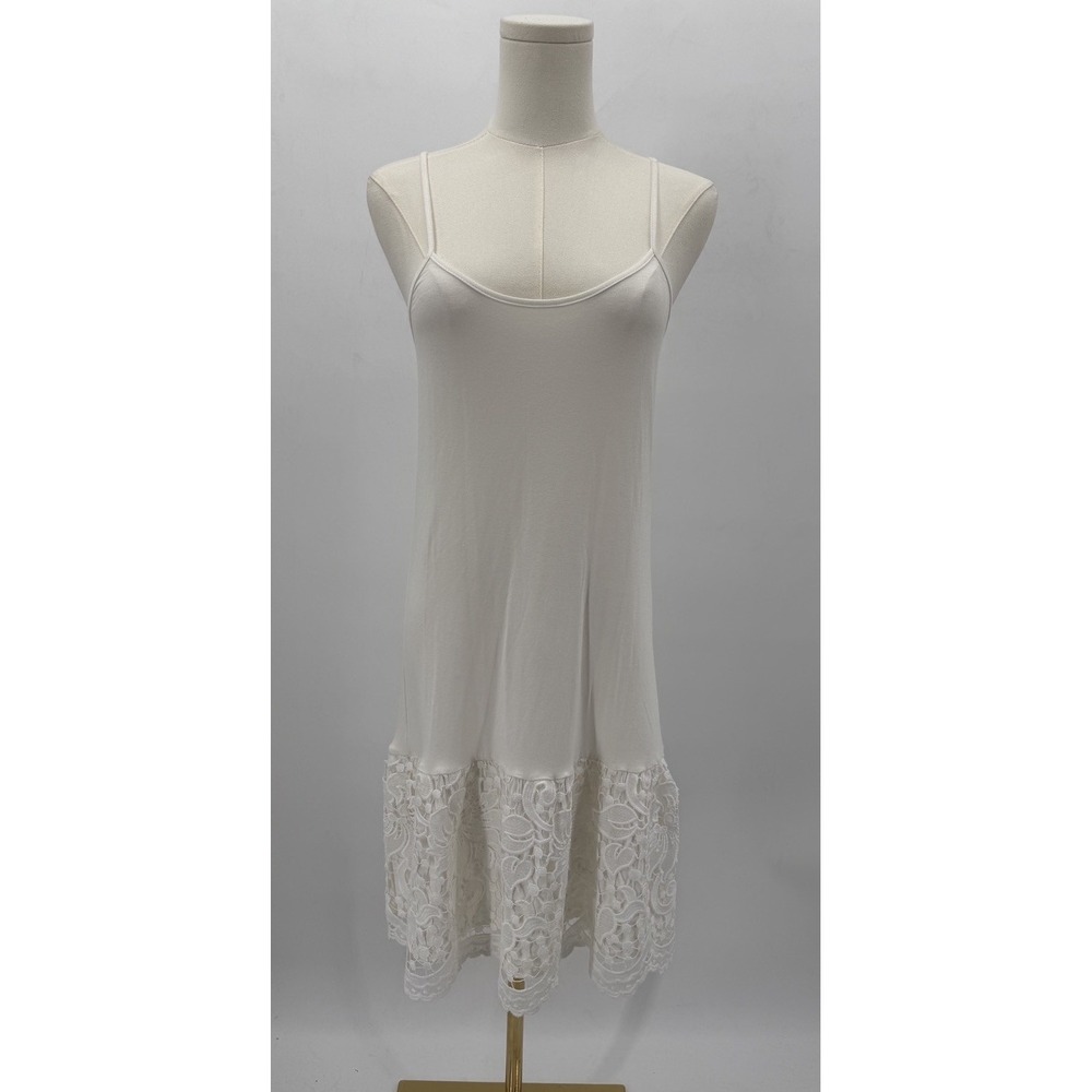Oddy Lace Hem Slip Dress Extender Ivory Cream NWT Small Boutique Sheer Layering